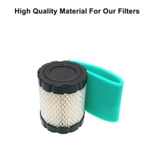 MOWFILL 2 Pack 798897 794935 Air Cleaner Cartridge Filter with 593217 Pre Filter Replace for Briggs Stratton 653412, 592496 Fits 44M977 44P977 44Q977 49L977 49M977 Lawn Mower Air Filter