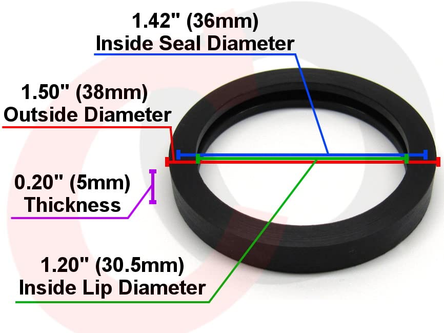 (6 Pack) Gas Can Spout Gasket Seals - Universal Rubber Replacement Gasoline/Fuel Jug Washer Seals (Upgraded Version, Compatible with Ethanol, Stabilizer, etc)