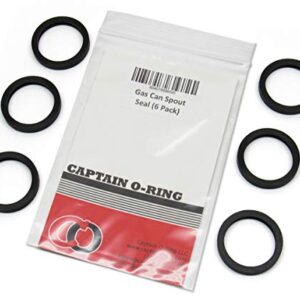 (6 Pack) Gas Can Spout Gasket Seals - Universal Rubber Replacement Gasoline/Fuel Jug Washer Seals (Upgraded Version, Compatible with Ethanol, Stabilizer, etc)