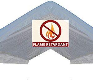 Professional EZ Travel Collection Heavy Duty Waterproof Valance Canopy Frame Top Cover, White, Fire Retardant (20' X 40')