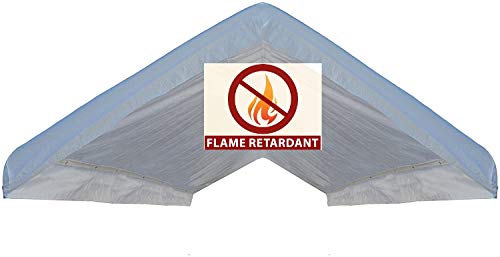 Professional EZ Travel Collection Heavy Duty Waterproof Valance Canopy Frame Top Cover, White, Fire Retardant (20' X 40')