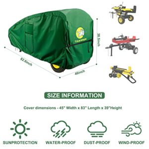 Triceratops Log Splitter Cover, 600D Oxford Waterproof Heavy-Duty Wood Splitter Cover (83 x 45 x 39 inch), Anti-UV and Weather-Resistant Storage Cover, Compatible with 15-40-ton Log Splitters