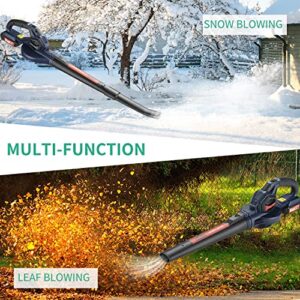 DEXTRA Leaf Blower, 20V Cordless Leaf Blower with 2.0 Ah Battery & Charger, Electric Leaf Blower for Lawn Care, Battery Powered Leaf Blower Sweeper Light Duty for Dust, Snow, Yard, 135MPH Output