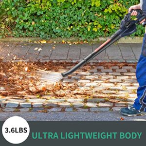 DEXTRA Leaf Blower, 20V Cordless Leaf Blower with 2.0 Ah Battery & Charger, Electric Leaf Blower for Lawn Care, Battery Powered Leaf Blower Sweeper Light Duty for Dust, Snow, Yard, 135MPH Output