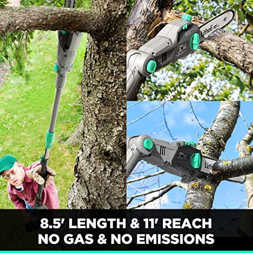 Litheli Cordless Pole Saw,10-Inch 40V Pole Saws for Tree Trimming, Battery Pole Saw for Branch Cutting, Trimming, Pruning, 2.5Ah Battery & Charger Included