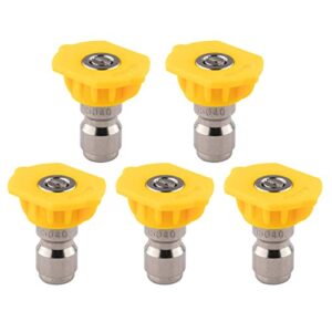 clean strike professional spray nozzles, yellow 15-degree spray tips with 1/4 inch quick connect fitting, 4.0 orifice and pressure washer rated 6200 psi, 5-pack