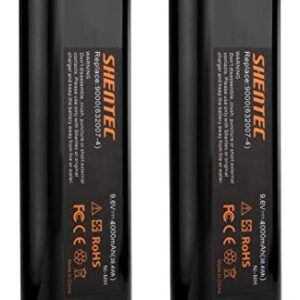 Shentec Upgraded 2 Pack 9.6V 4.0Ah Battery Compatible with Makita 9000 9033 6095d da391d kr23/43 9600 6096d 9001 9002 192696-2 193890-9 632007-4, Ni-MH Battery Pack