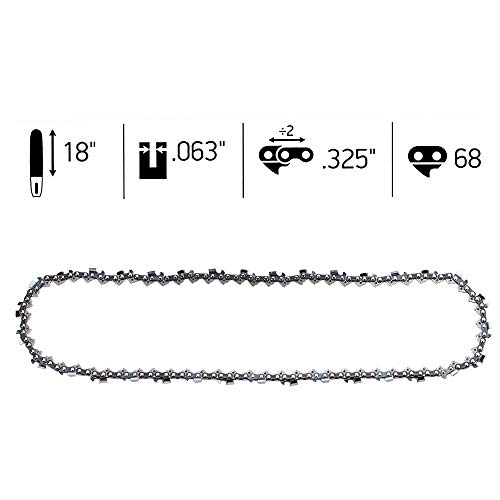 Hayskill Chainsaw Chain 18-inch .325 Pitch.063 Gauge, 68DL for Sthil MS250 MS251 021 025 MS230 Parts L68 Replacement Chain Saw Cutting Chain 3 Pack