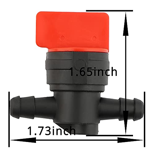 Milttor 5 Packs 698183 Inline Fuel Shutoff Valve Straight 1/4" Fuel Valve with Spring Clip for 494768 493960 Lawn Mower AM107340 AM36141