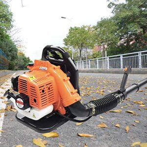 2-stroke backpack gas leaf blower 42.7cc gasoline snow blower backpack leaf blower, 1250w leaf blower for blowers for lawn care and snow blower for yard cleaning
