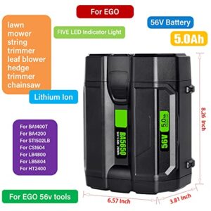 Jialitt 5.0Ah 56V Lithium-Ion Replacement Battery for 56V Cordless Power Tool BA2800 BA4200 BA1400 CS1604 CS1804 CS1403 HT2400 LB6504 LB5804 LB6500 LB4800 HTA2000 Tools (NOT FOR Power Station PST3040)