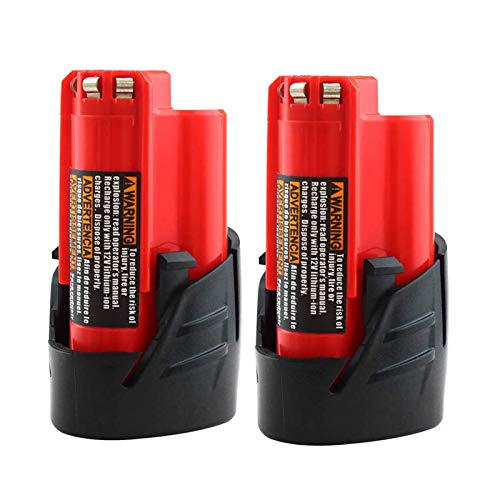 Topbatt 3.0Ah Replacement Battery Compatible with Milwaukee M12 12V Battery 48-11-2411 48-11-2420 48-11-2401 48-11-2402 48-11-2401 12-Volt Lithium-ion Battery 2 Pack