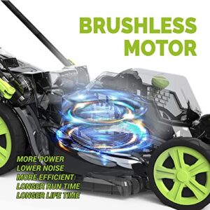 MYTOL 40V(20V X2) Cordless Lawn Mower, 16'' Lawn Mower with 4.0Ah Batteries and Charger, Brushless Motor, 6 Mowing Heights & 11.9 Gal Grass Box, Lightweight Electric Lawn Mower for Garden and Yard