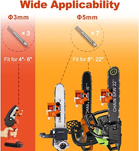 OMCCHK Chainsaw Sharpener Jig, Portable Chain Saw Sharpener Tool with 10Pcs Burrs, Chainsaw Chain Sharpener with Durable Carry Bag, Hand-Cranked Chainsaw Sharpening Kit for 4"-22" Chain Saws