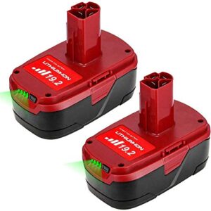 2 pack 19.2v 5000mah c3 lithium battery replacement for craftsman 19.2 volt battery xcp diehard 315.115410 315.11485 1323903 130211004 11375 11045 315.pp2011