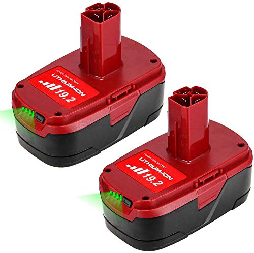 2 Pack 19.2V 5000mAh C3 Lithium Battery Replacement for Craftsman 19.2 Volt Battery XCP DieHard 315.115410 315.11485 1323903 130211004 11375 11045 315.Pp2011