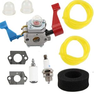 beiyiparts c1q-w11 530071775 carburetor with fuel line kit compatible with weed eater blower bv1800le compatible with poulan pbv200le pvb20le ppb2000 pbv200 pro ppb2000le sm400 wt200 wt200le ppbvm200