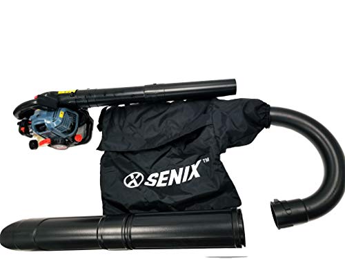 SENIX BLV4QL-M 31cc 4-Cycle Gas Powered Leaf Blower with Vac Kit, Blue