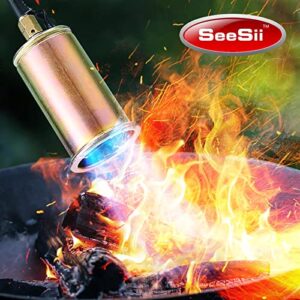 Propane Torch Weed, Seesii 500,000BTU Heavy Duty Burner Torch with 2 Electronic Igniters, Weed Burner with Control Valve and 9.8FT Hose for Garden Roofing BBQ lighter Snow Melting, Wrenches and Gloves