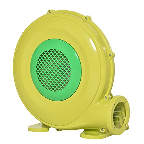 Outsunny Electric Air Blower 450-Watt Fan Blower Compact and Energy Efficient Pump Indoor Outdoor for Inflatable Bounce House, Bouncy Castle and Pneumatic Swimming Pool, Yellow