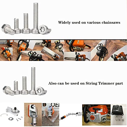 Torx Bolt Spline Screw T25 M5-0.8x16mm Replacement for Stihl String Trimmer Chainsaw Light Bar Part 9022 341 0980