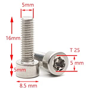 Torx Bolt Spline Screw T25 M5-0.8x16mm Replacement for Stihl String Trimmer Chainsaw Light Bar Part 9022 341 0980