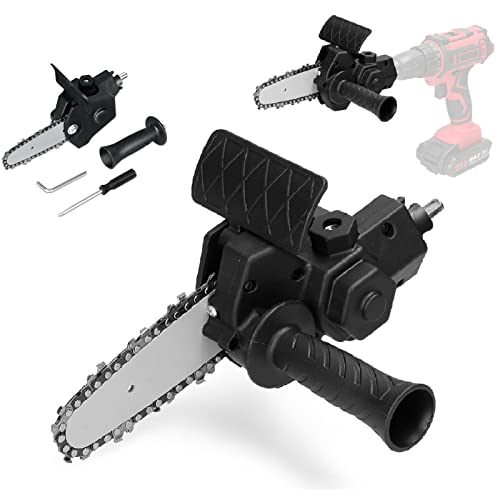 Weytoll 4 Inch Electric Drill Modified To Electric Chainsaw Drill Attachment, Drill Chainsaw Attachment Practical Modification Tool Set Woodworking Chainsaw for Drill