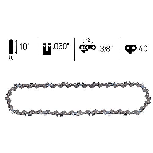 Hayskill 10" Chainsaw Chain 3/8 LP Pitch .050 Gauge 40DL for Oregon Remington Poulan Replacement Pole Saw Chain 2Pack