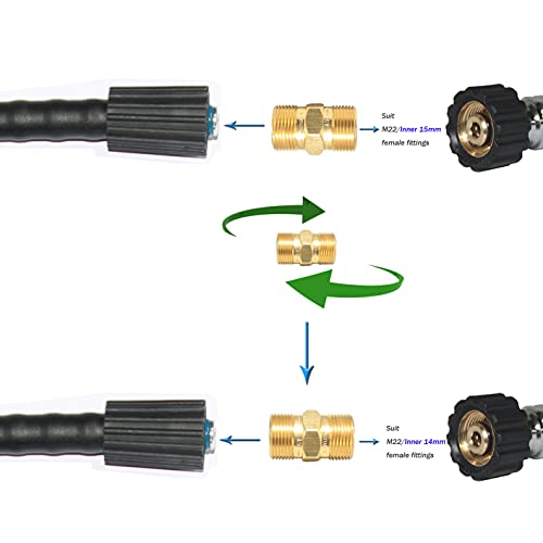 XZT 50FT 1/4-inch anti-kink High Pressure Washer Hose with Adapter,3000PSI Extension Hose for most brand pressure washer