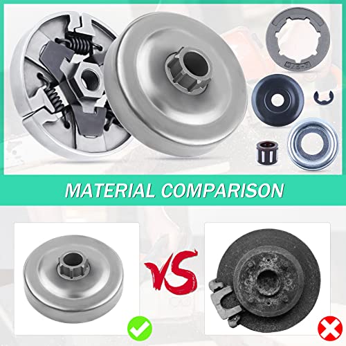 Adefol Chainsaw 3/8"-7 Clutch Drum Rim Sprocket Kit for Stihl MS660 066 064 MS640 MS661 Replacement Parts with Washer E-Clip Needle Bearing