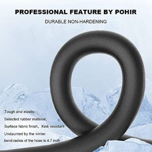 POHIR Pressure Washer Hose 50 ft with 3/8 Inch Quick Connect, Kink Resistant High Tensile Wire Braided,with 2 pcs M22 14mm Adapter Set, 4200 PSI Power Washer Hose