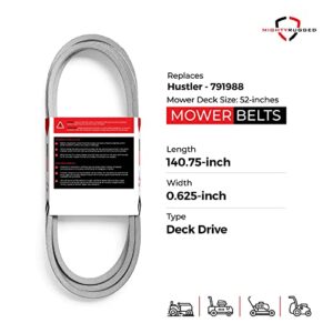 MightyRugged Hustler OEM Replacement Belt 791988 - FITS Hustler Raptor with 52 inch Deck Belt - 5/8 x 140 3/4