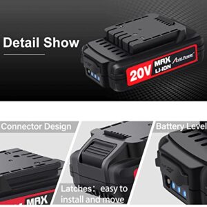 Avid Power 20V MAX Lithium Ion Rechargeable Battery with Real-time Capacity Indicator and USB Output, Only Compatible 20V Cordless Tools