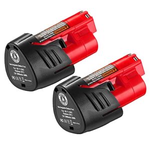 orhfs 2 packs 3.0ah replacement battery compatible with milwaukee m12 12v battery 48-11-2411 48-11-2420 48-11-2401 48-11-2402 48-11-2401 12-volt lithium-ion battery