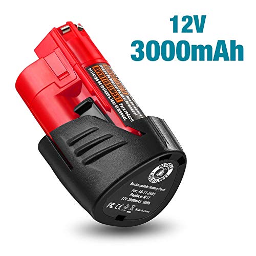 ORHFS 2 Packs 3.0Ah Replacement Battery Compatible with Milwaukee M12 12V Battery 48-11-2411 48-11-2420 48-11-2401 48-11-2402 48-11-2401 12-Volt Lithium-ion Battery