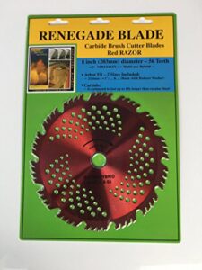 renegade blade 1 blade 8″-56t razor/hybrid – combo specialty – gs1 barcode shelf hanging blister pack – carbide brush cutter weed eater blades, 203mm diameter