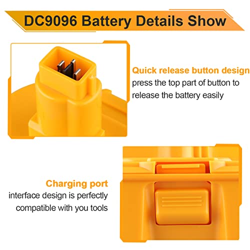 DASNITE 2Pack 4.6Ah DC9096 Ni-MH Compatible with Dewalt 18V Battery XRP DC9099 DC9098 DW9099 DW9098 Cordless Power Tools