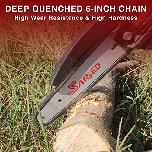 SARRED Chainsaw Chains 6 Inch Replacement Guide 37 Drive Links Saw Chain for Mini Chainsaw Chain, Chainsaw Chain for Wood Branch Pruning Trimming Cutting 2PCS