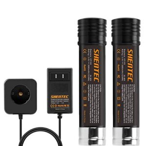 Shentec 2 Pack 3.5Ah 3.6V Replacement Battery Compatible with Black & Decker Versapak Vp100 Vp105 Vp110 Vp142 Vp143 Sears-Craftsman Pivot180 PLR36NC S100 S110 Ni-MH (Battery Charger Included)