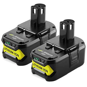 2packs 6.0ah 18v p108 replacement for ryobi 18v battery compatible with ryobi 18 volt battery lithium ion p102 p103 p104 p105 p107 p108 p109 p122 for ryobi battery cordless tool (with indicator)