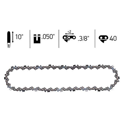 Hayskill 10 inch Chainsaw Saw Chain for Craftsman Poulan Remington Pole Chainsaw Parts 40 Dirve Links .050" Gauge 3/8" LP 3Pack