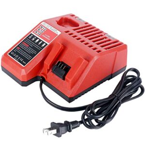 m18 & m12 rapid charger replacement for milwaukee 48-59-1812 12v&18v xc lithium ion battery 48-11-1850 48-11-1840 48-11-1815 48-11-1828