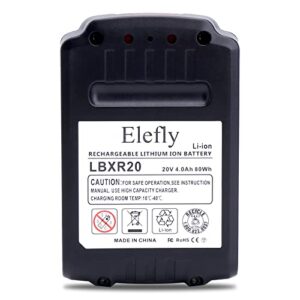 ELEFLY 2 Pack 20V Max 4.0Ah LBXR20 LB2X4020 Replacement for Black and Decker 20V Lithium Battery LBXR20-OPE LBX4020 LBXR2020-OPE, Compatible with Black Decker 20V Drill Battery LBX20 LB20 LB2X3020-OPE