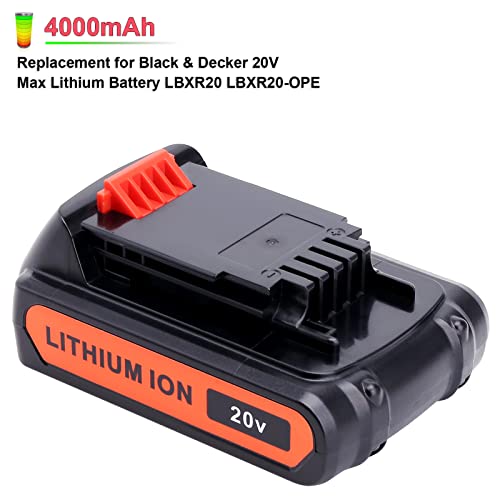 ELEFLY 2 Pack 20V Max 4.0Ah LBXR20 LB2X4020 Replacement for Black and Decker 20V Lithium Battery LBXR20-OPE LBX4020 LBXR2020-OPE, Compatible with Black Decker 20V Drill Battery LBX20 LB20 LB2X3020-OPE