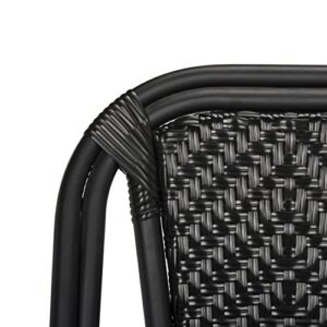 Safavieh PAT4013A-SET2 Outdoor Collection Daria Black Stacking Side Chair