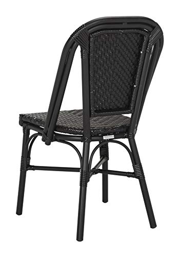 Safavieh PAT4013A-SET2 Outdoor Collection Daria Black Stacking Side Chair