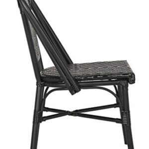 Safavieh PAT4013A-SET2 Outdoor Collection Daria Black Stacking Side Chair