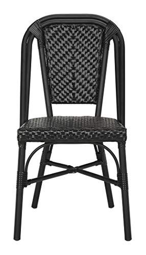Safavieh PAT4013A-SET2 Outdoor Collection Daria Black Stacking Side Chair