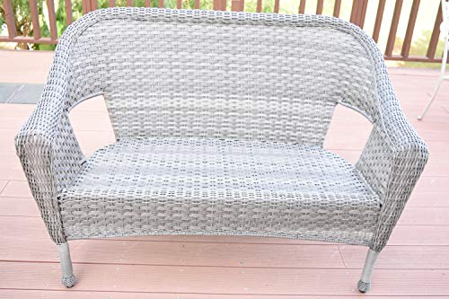 Jeco W00402G-L Grey Resin Wicker Clark Loveseat