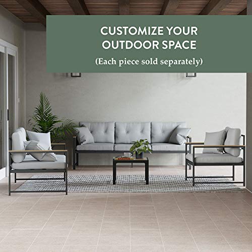 Edenbrook Cliffside Metal Patio Furniture - Mix and Match Chair Outdoor Furniture Pieces, Metal Chair with Cushions